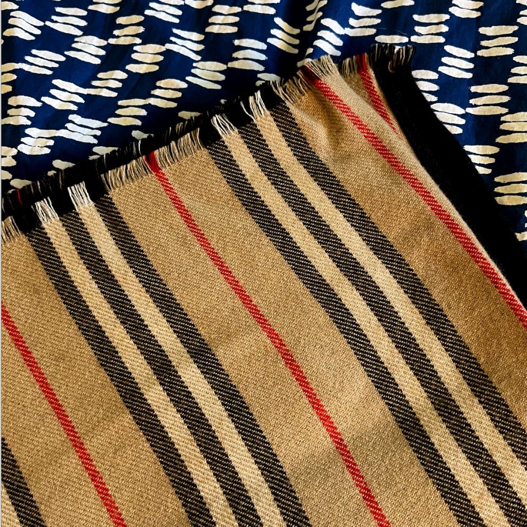 Burberry Icon Stripe Wool Cape Nwt